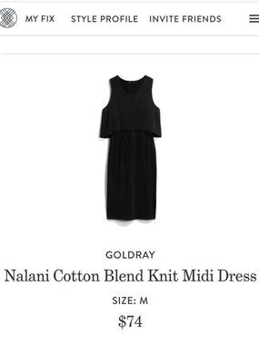 GOLDRAY Nalani Cotton Knit Midi Dress Black Size Medium Stitchfix NEW w/ Tags